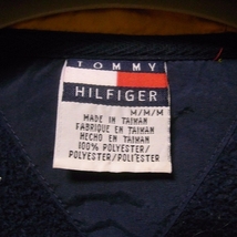 トミーヒルフィガーTommy hilfiger 90'ヴィンテージ バック ビッグロゴ フラッグ フリース パーカー フード ジャケット M _画像6