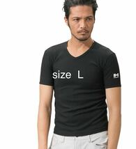 新品　ブラック　L HUMMER ハマー 9043-15 Vネック半袖リブTシャツ 2枚組 メンズ 作業服 作業着_画像1