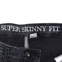 H&M SUPER SKINNY FIT US32 ウエスト78cm Mサイズ 膝ジップ ストレッチ ダメージ加工 used加工 グレイ メンズ ジーンズ デニム M1760_画像9