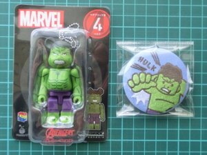 MARVEL Happyくじ BE@RBRICK　ハルク＆刺繍缶バッジ