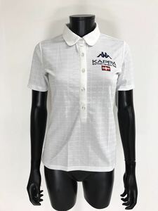 【USED】Kappa カッパ ポリエステル 半袖 ポロシャツ ロゴ刺繍 ホワイト 白 レディース M ゴルフウェア