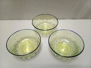 ウランガラス　金彩　小鉢　3個セット ◆ 小皿 ・ ボウル ◆ ベネチアングラス ◆ 検） ムラノ ・ ムラーノ ・ イタリア