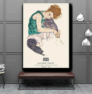 G2501 エゴン・シーレ Egon Schiele キャンバスアートポスター 50×70cm イラスト インテリア 雑貨 海外製 枠なし 