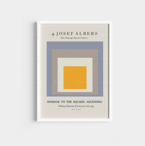 G1288 ヨゼフ・アルバース Josef Albers ミッドセンチュリー モダン キャンバスアートポスター 50×70cm イラスト 雑貨 海外製 枠なし A