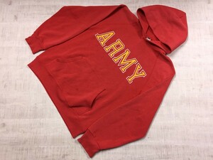 USA製 SOFFE SWEATS ソフィー製 ARMY アメカジ ビンテージ オールド 90s 80s プルオーバー スウェット パーカー メンズ M 赤