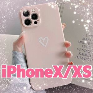 iPhoneX iPhoneXS ピンク iPhoneケース シンプル おしゃれ かわいい スマホケース ソフトケース パステル ハート 送料無料 即決 人気