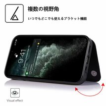 送料無料★iPhone13pro ケース 財布型カードホルター付き収納 スタンド機能耐衝撃 6.1 インチ （黒 ブラック）_画像2