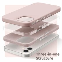 送料無料★SURPHY iphone12 mini ケース シリコン,5.4インチ対応 耐衝撃 超軽量 全面保護 (ピンク)_画像4