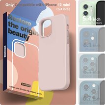 送料無料★SURPHY iphone12 mini ケース シリコン,5.4インチ対応 耐衝撃 超軽量 全面保護 (ピンク)_画像2