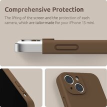 送料無料★SURPHY iPhone13 mini ケース シリコン 耐衝撃 超軽量 全面保護 5.4インチ(ブラウン)_画像4