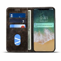 送料無料★iphone X / XS ケース 財布型 カード収納 スマホケース スタンド機能 軽量 薄型 耐衝撃 (ブラック)_画像3