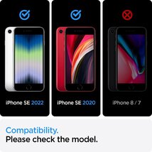 送料無料★Spigen iPhone SEケース スタンド付 米軍MIL規格取得 耐衝撃 三層構造 ワイヤレス充電 (レッド)_画像2