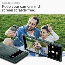 送料無料★Spigen Pixel6a ケース 薄型 TPU ソフトケース 耐衝撃 カメラ保護 傷防止(ミッドナイト・グリーン)_画像6