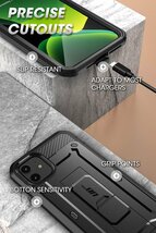 送料無料★SUPCASE iPhone11ケース 液晶保護フィルム 腰かけクリップ付 耐衝撃 全面保護(6.1インチ ブラック)_画像5