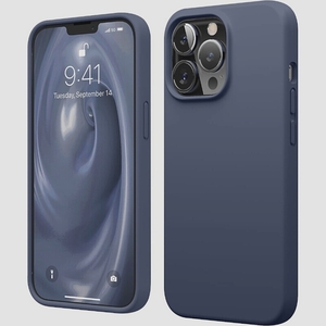 送料無料★elago iPhone13 Pro ケース 耐衝撃 薄型 シリコン SILICONE CASE(ジーンインディゴ)