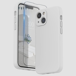 送料無料★SURPHY iPhone13 mini ケース シリコン 耐衝撃 超軽量 全面保護 5.4インチ (ホワイト)