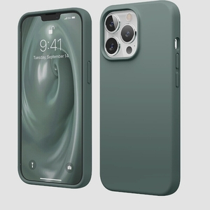 送料無料★elago iPhone13Proケース 耐衝撃 薄型 シリコン SILICONE CASE(ミッドナイトグリーン)