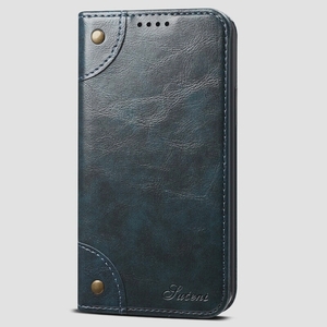 送料無料★iPhone 8 plus / 7 plus手帳型ケース 財布型 カード収納 軽量 防塵 薄型 耐衝撃 (ブルー)