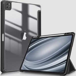 送料無料★Fintie iPad Pro 12.9 ケース 12.9インチ 透明バックカバー ワイヤレス充電対応 (1ブラック)