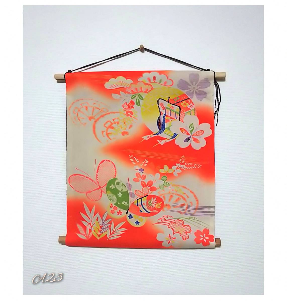 Kimono remake cute tapestry wall hanging decoration handmade, sewing, embroidery, Finished product, others