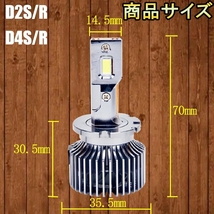 HID変換 LED ヘッドライトバルブ ロービーム D2R ティアナ J32 日産 H20.6～H25.12 アクシス 4灯式 6500K 13200lm_画像7