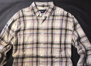  genuine article regular * Abercrombie & Fitch * long sleeve shirt stretch TWILL #XL# beige # check # new goods #3314-418