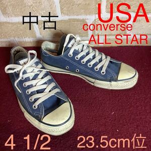 【売り切り!送料無料!】A-283 CONVERSE!ALL STAR!USA製!ローカットスニーカー!4 1/2 23.5cm位!ビンテージ!コンバースオールスター!中古!