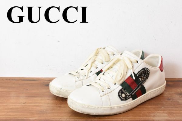 驚きの価格 スニーカー GUCCI グッチ 24cm シェリーライン☆210
