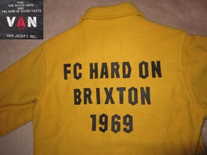 超レア！ VAN JAC ヴァン FC HARD ON BRIXTON 1969 重厚 ウール 長袖シャツ M バン ジャケット