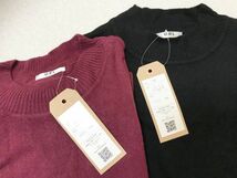 【GRL】やわらか手触りニット/長袖セーター：黒+ボルドー　Mサイズ　2枚で★_画像2