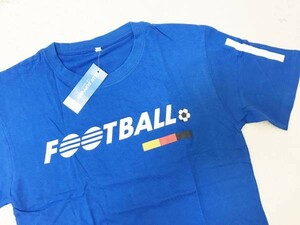 スポーツシャツ◆FOOTBALL◆内海/ブルーサポート/サッカープリントTシャツ/フットボールシャツ：ブルー　Free