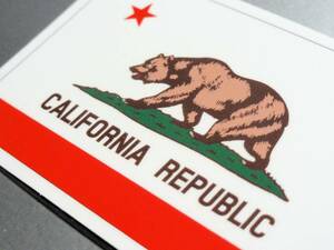 1■USA_カリフォルニア州旗ステッカー Sサイズ 5x7.5cm 1枚■ アメリカ アメリカン USA 耐水シール ロサンゼルス サンフランシスコ