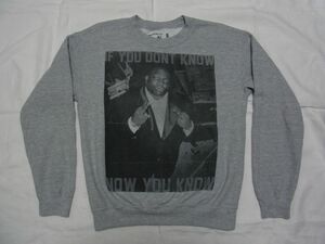 ☆ The Notorious B.I.G. ノトーリアス ビギー スウェット sizeS 灰 ☆USA古着 トレーナー BROOKLYN MINT HIP HOP RAP TEES 2PAC 90s