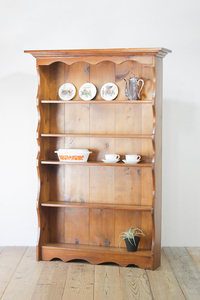  Vintage cupboard cupboard shelf pine natural wood Country display shelf bookcase / antique America Britain France /ICT12040