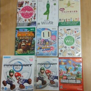 Nintendo Wii ソフト8枚、マリオカート ハンドル スーパーマリオ ドンキーコング ボンバーマン