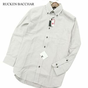 【新品 未使用】 Rucken Bacchar リッケンバッカー 通年 総柄 長袖 ボタンダウン シャツ Sz.M　メンズ 日本製　A3T00981_2#C