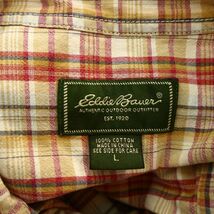 Eddie Bauer エディーバウアー 通年 長袖 コットン★ チェック シャツ Sz.L　メンズ アウトドア　A3T01266_2#C_画像5