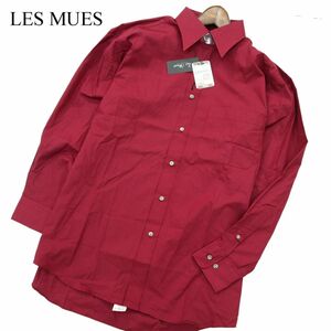 【新品 未使用】 LES MUES レミュー 通年 ゆったり♪ 長袖 シャツ ワイシャツ Sz.M　メンズ 日本製 　A3T01360_2#C