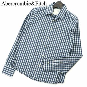 Abercrombie&Fitch アバクロンビー＆フィッチ 通年 トナカイ刺繍★ 長袖 チェック シャツ Sz.S　メンズ　A3T01378_2#C