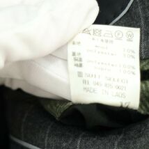 美品★ SUIT SELECT スーツセレクト 通年 総裏 ストライプ アンコン テーラード ジャケット Sz.A6　メンズ グレー ビジカジ　A3T01671_2#O_画像9