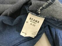 本物ビームスハートBEAMS HEARTコットンデニム切り替え長袖ロンTシャツメンズアメカジミリタリーサーフビジネススーツ青ブルーXL_画像5