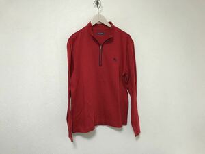 本物ユナイテッドアローズゴルフUNITEDARROWS GOLFコットンハーフジップ長袖ロンTシャツメンズサーフビジネススーツ赤レッド日本製L