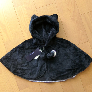 [ free shipping * new goods ]ANASUI mini Anna Sui Mini cat ear nappy cape ... attaching poncho navy navy blue baby autumn winter thing outer .. ear 