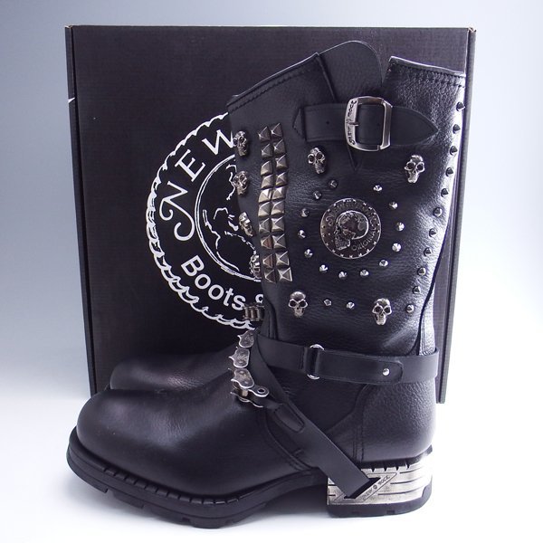 シルバー金具 ニューロック new rock ブーツ 本革ブーツ リアルレザー