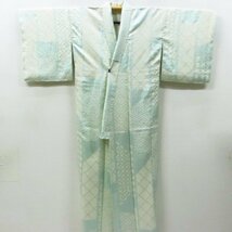 ★着物10★ 1円 絹 小紋 総絞り 鹿の子 亀甲 七宝 網代 袷 身丈157cm 裄64.5cm [同梱可] ☆☆☆_画像6