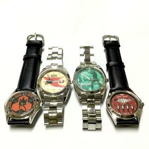 [ retro rare goods * battery replaced ] Kamen Rider wristwatch 4 pcs set 