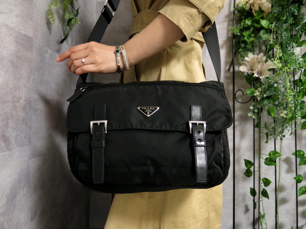 PRADA(プラダ) ナイロン ショルダーバッグ 黒 KK182 kouzinatek.ma