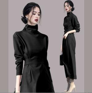  новый продукт One-piece ladies женский * красивый . хорошо качество прекрасный линия формальный длинный платье черный 