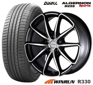 取寄せ品 4本 アルジェノン Sport M25S 7.5J+48 5H-100 ウィンラン R330 225/40R18インチ カローラ 210系 カローラツーリング セダン