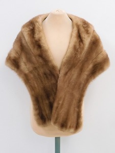 2302A-0002*. put on /Dominion/ mink shawl / Brown / high class fur / fur shawl / winter thing / outer / lady's ( packing size 80)